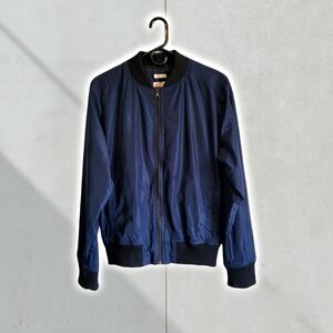 Men's Navy Blue Water Resistant Bomber Jacket Size Small Mossimo Supply Co.